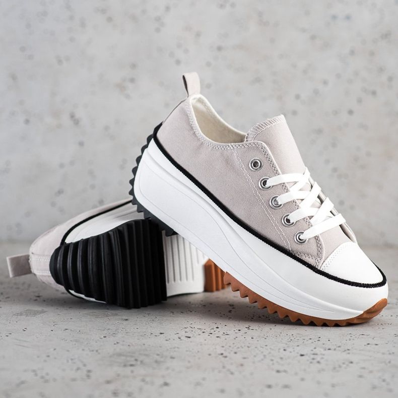 SHELOVET Cipők a magas platformon szürke 1