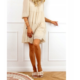 Bézs papucs virágokkal 35-219 Bézs 2