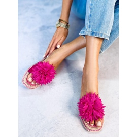 Papucs fukszia virággal 35-218 Szilva vörös rózsaszín 2 Papucs fukszia virággal 35-218 Szilva vörös rózsaszín 2