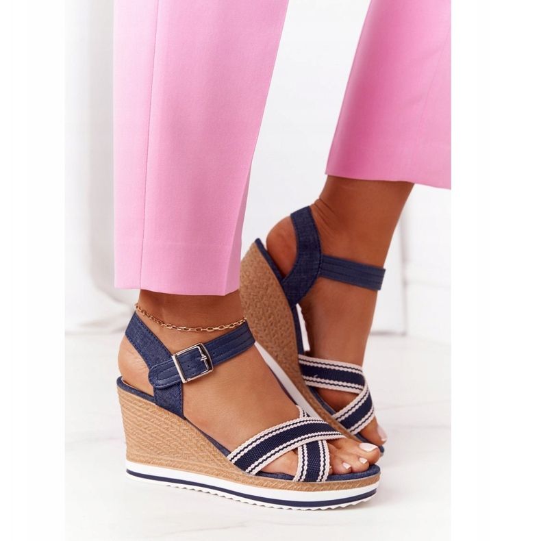 PG1 Ék szandál Navy Blue Sea Wave sötétkék 2