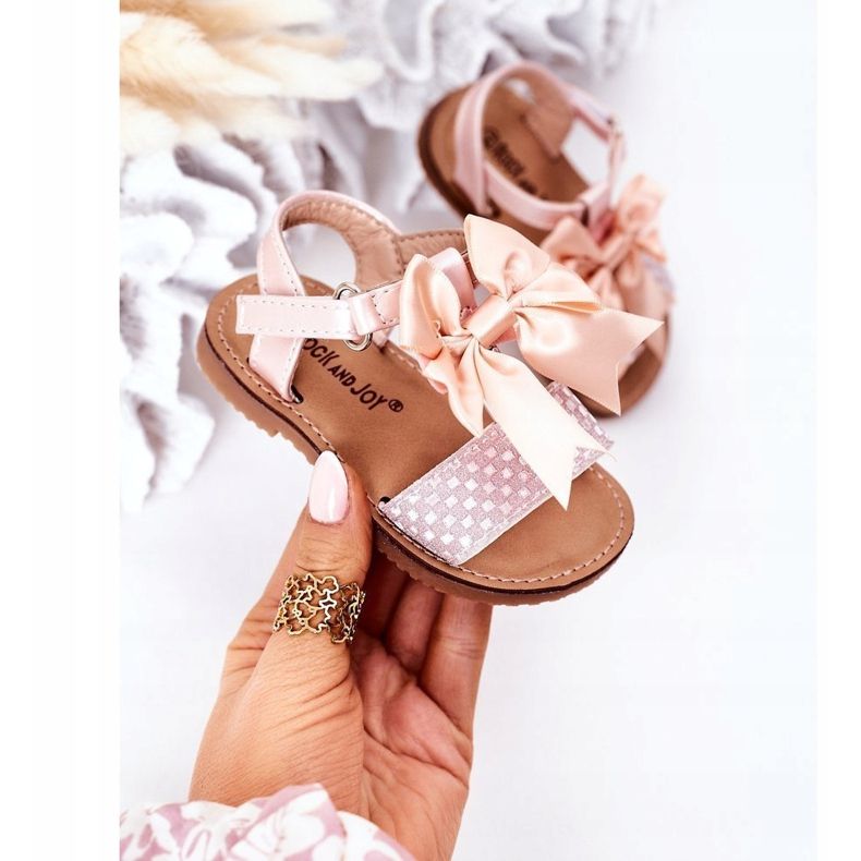 FR1 Gyermek szandál íjjal Pink Beebee rózsaszín 2