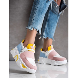 SHELOVET Színes cipők a platformon fehér sokszínű 2