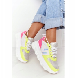 Női sportcipő a platformon lu boo white fehér sokszínű 2