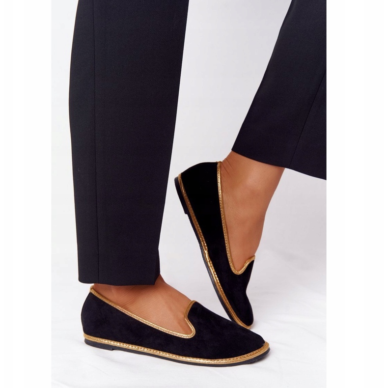 Női velúr cipők Lu Boo Black fekete 1