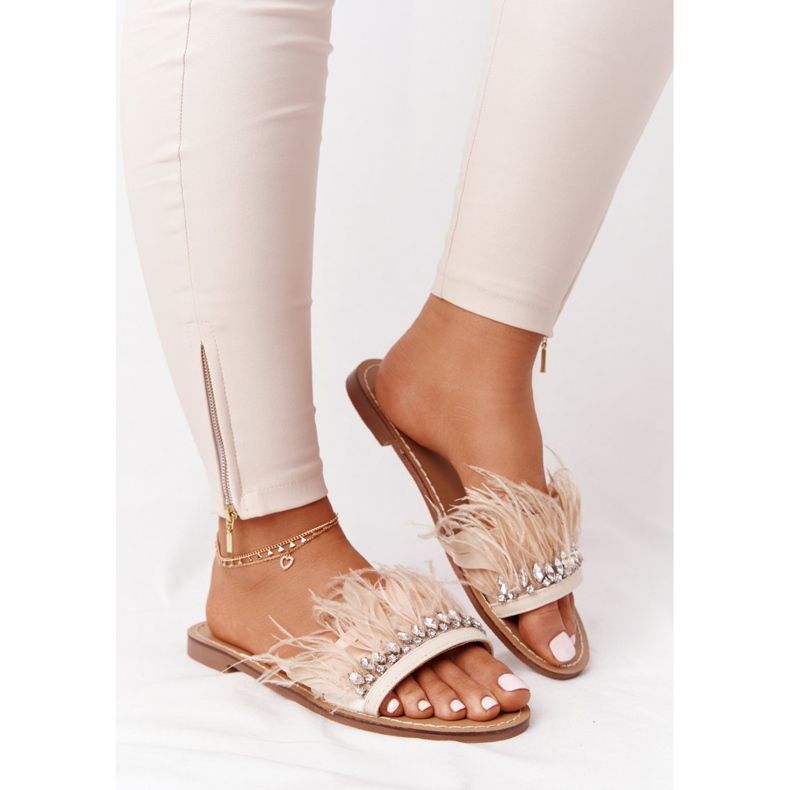 Papucs tollal Lu Boo Beige bézs 2