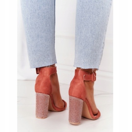 Szandálok egy bárban Cubic Zirconia Lu Boo Ceglaste piros sokszínű 1