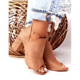 Tavaszi velúr csizma egy poszton Vinceza 21-17095 Bézs 3