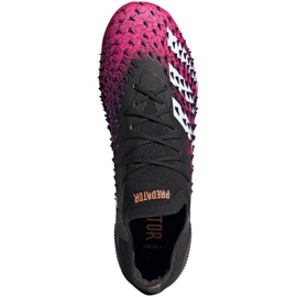 Adidas Predator Freak.1 L Fg M FW7244 futballcipő fehér, fekete, rózsaszín fekete 1