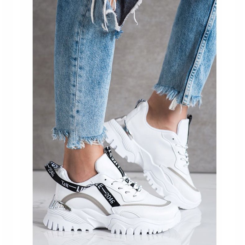 Ideal Shoes Fehér divat cipők 1