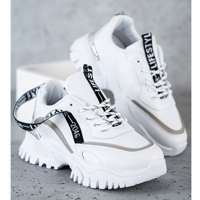 Ideal Shoes Fehér divat cipők 2