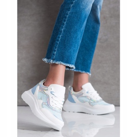 Sweet Shoes Cipők csillogással fehér kék 1