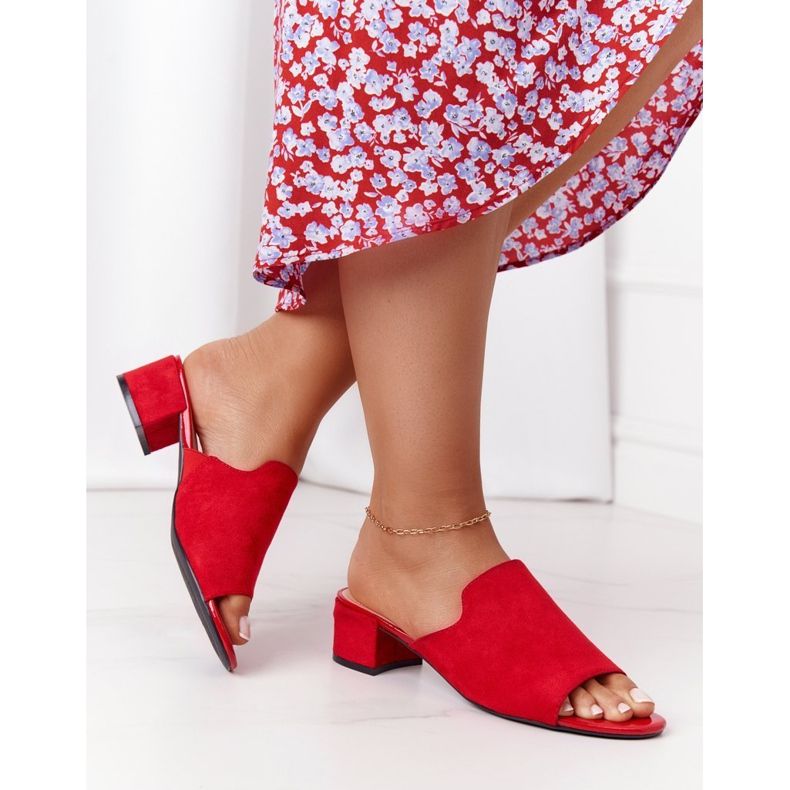 Velúr papucs a sarkán Sergio Leone KL313 Red piros 1