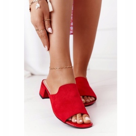 Velúr papucs a sarkán Sergio Leone KL313 Red piros 2