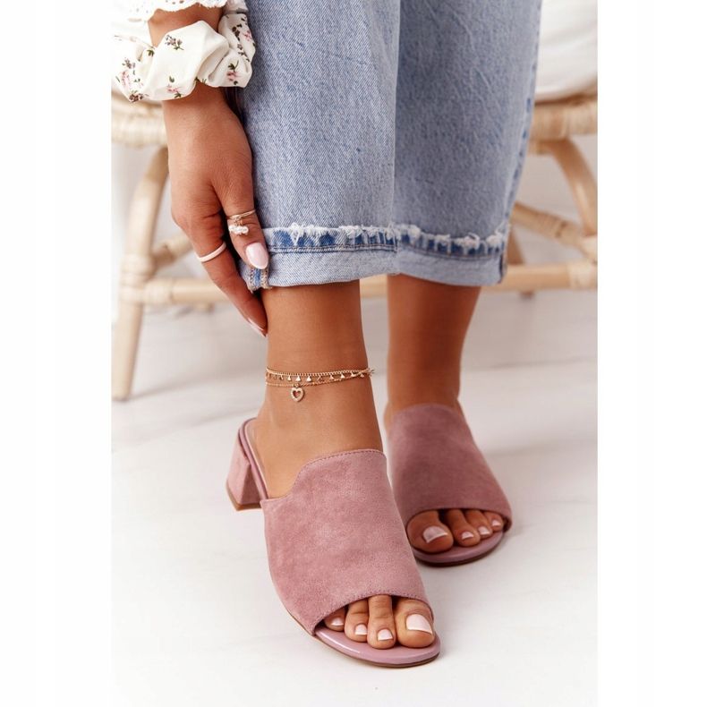 Velúr papucs a sarkán Sergio Leone KL313 Pink rózsaszín 1