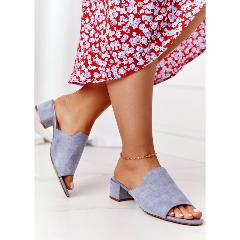 Velúr papucs a sarkán Sergio Leone KL313 Blue kék 1