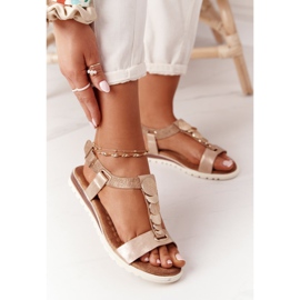 PE1 Lapos szandál Milton réz díszekkel 2