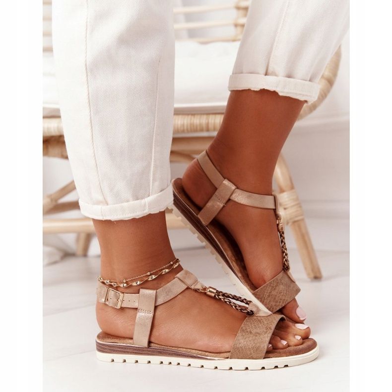 PE1 Fűz réz lapos szandál nőknek 1