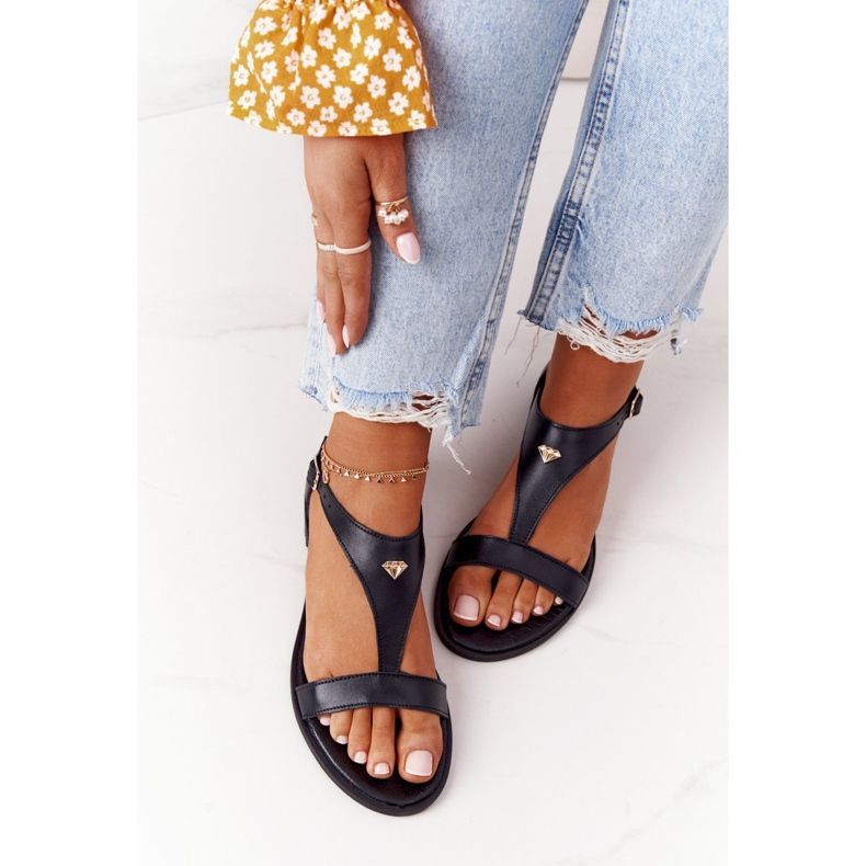 Női bőr szandál Nicole 2648 fekete 1