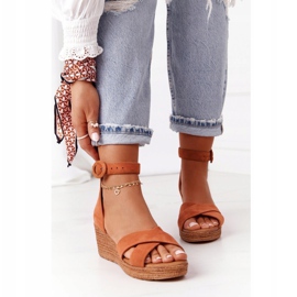 Velúr ék szandál Maciejka 04565-29 Piros barna 2