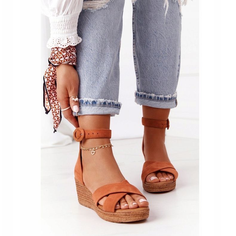 Velúr ék szandál Maciejka 04565-29 Piros barna 2