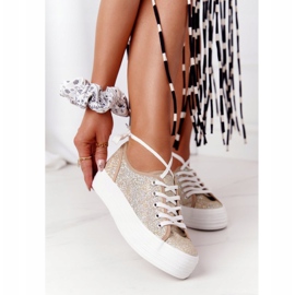 S.Barski Csillogó cipők a Golden Luna platformon aranysárga 1