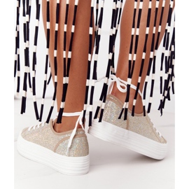 S.Barski Csillogó cipők a Golden Luna platformon aranysárga 2