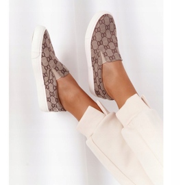 Női Logged Cipők Slip-On Khaki Challenge barna 1
