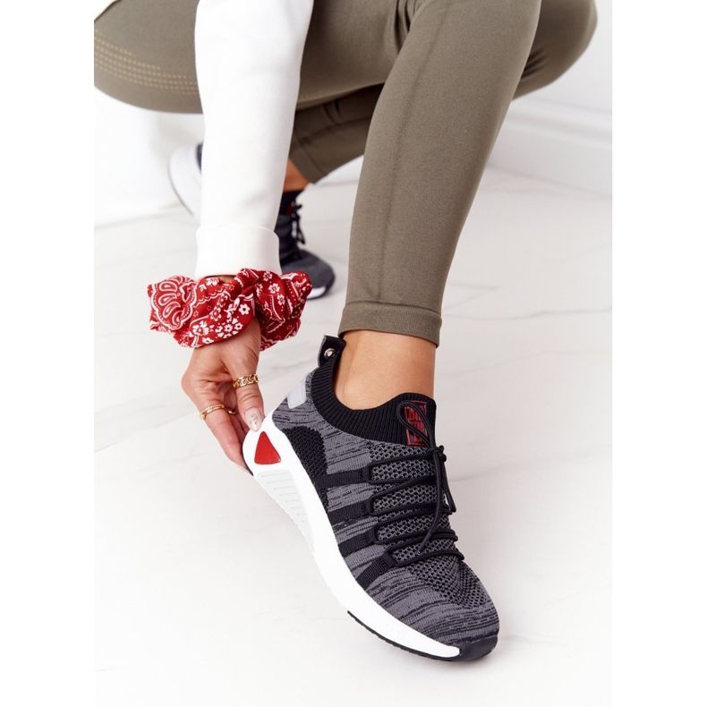 Női sportcipő Memory Foam Big Star HH274532 Sötétszürke fehér 2