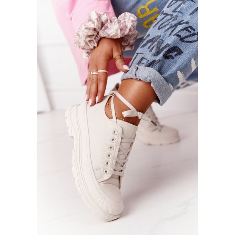 Női cipők Bézs Utazási idő nagy talpon 1