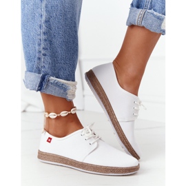 Női fűzős espadrilles Big Star FF276043 White fehér 2