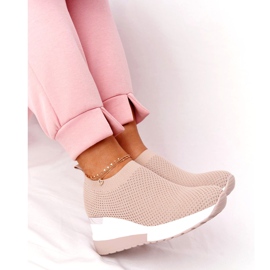 Áttört cipők Slip-On Wedge Bézs HO248 Harmony 5
