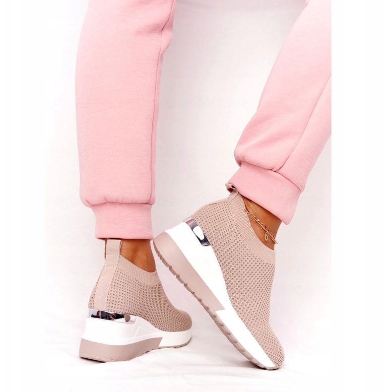 Áttört cipők Slip-On Wedge Bézs HO248 Harmony 4