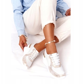 Bőr ék cipők S.Barski 82105 White-Gold bézs fehér aranysárga 5