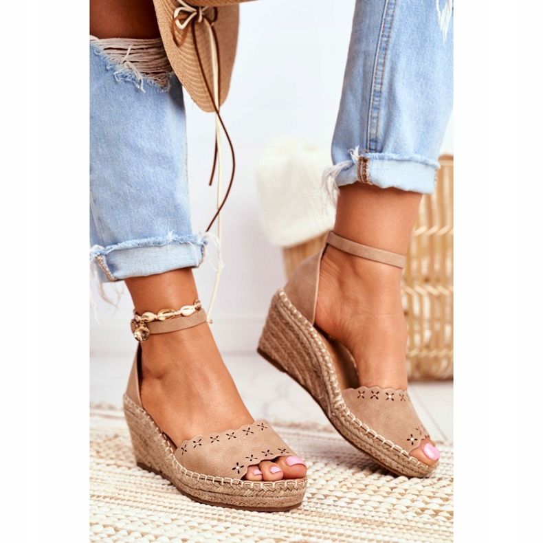 EVE Női szandál Wedge Espadrilles Bézs 9SD98- 0953 Nyilas 1