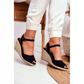 Big Star Női szandál fonott ékén Nagy csillag fekete DD274A209 3