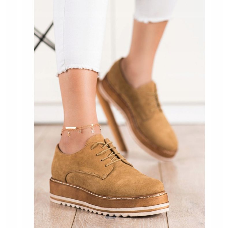 Corina Velúr cipő a platformon barna 2