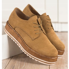 Corina Velúr cipő a platformon barna 1