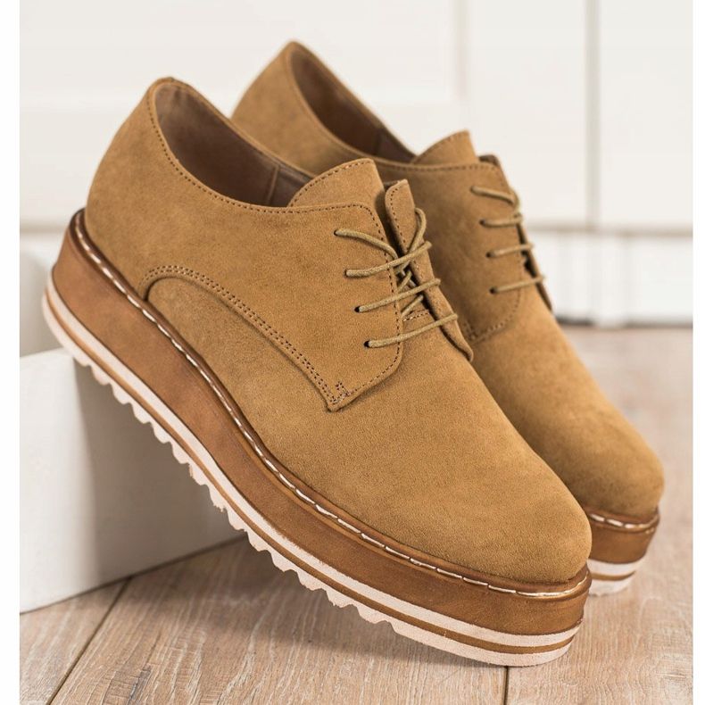 Corina Velúr cipő a platformon barna 1