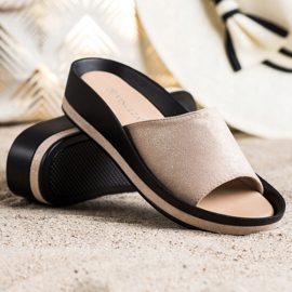 Alkalmi VINCEZA papucs bézs 1