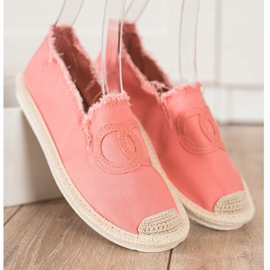 SHELOVET Textil espadrillák rózsaszín 1