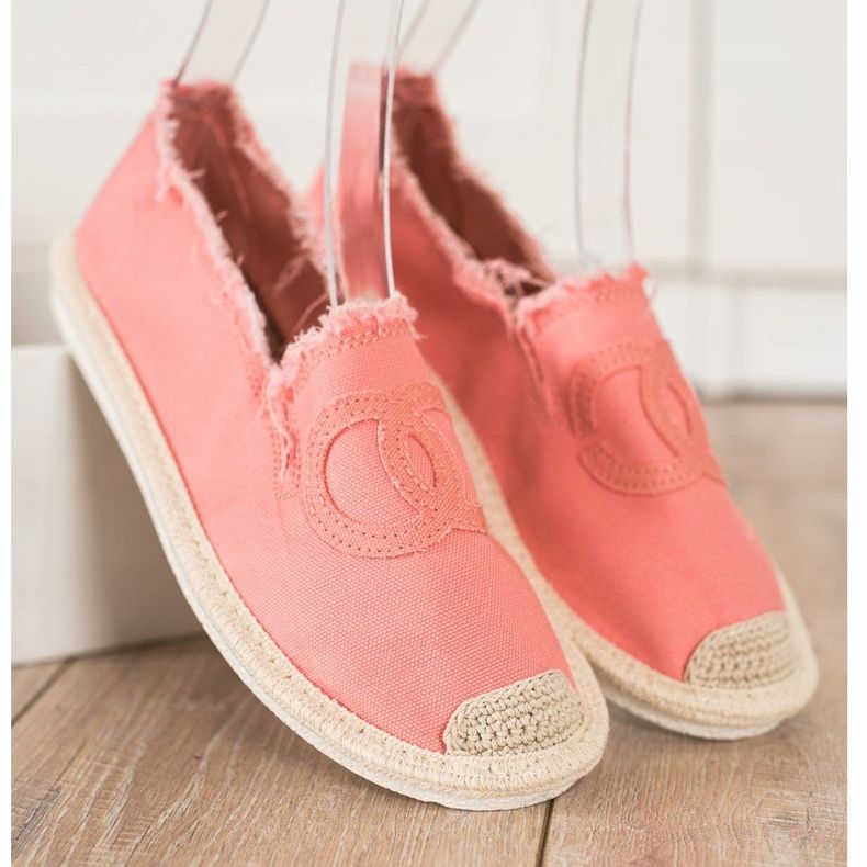 SHELOVET Textil espadrillák rózsaszín 1