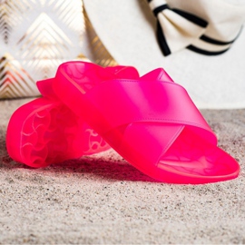 SHELOVET Divatos gumi papucs rózsaszín 1