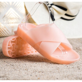 SHELOVET Divatos gumi papucs rózsaszín 1