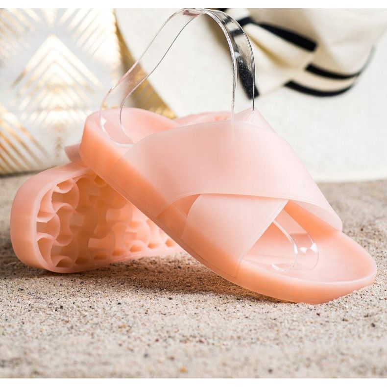 SHELOVET Divatos gumi papucs rózsaszín 1