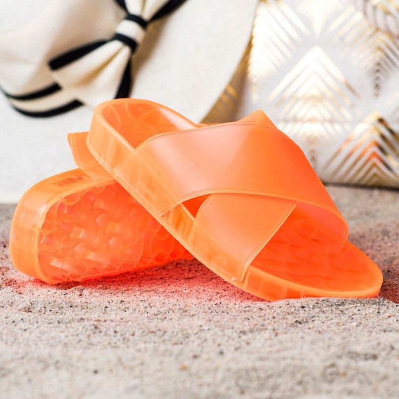 SHELOVET Divatos gumi papucs narancssárga 1