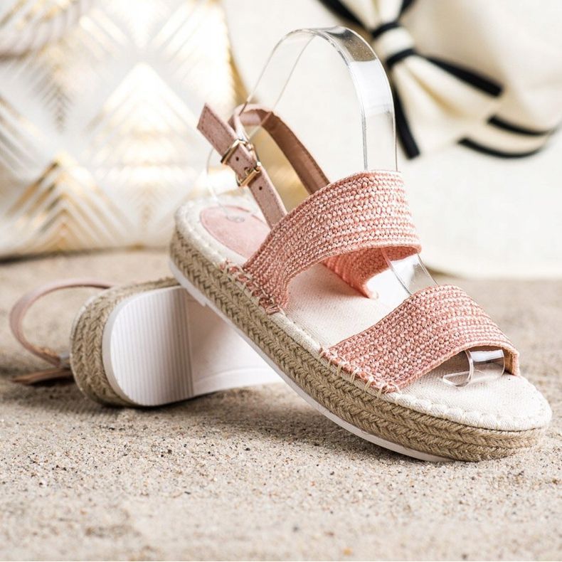 SHELOVET Fonott szandál a platformon rózsaszín 1