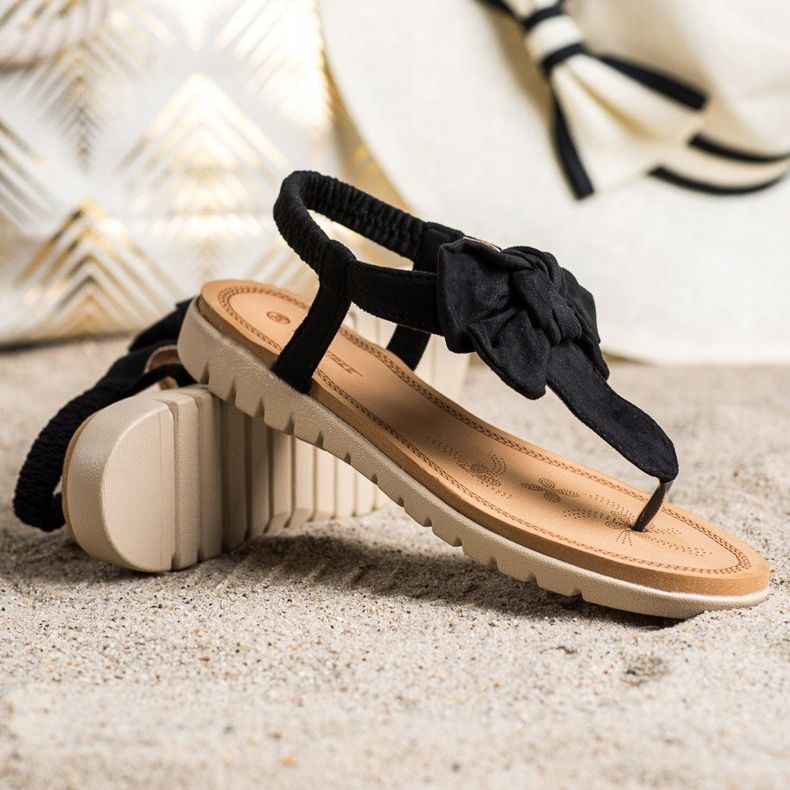 SHELOVET Flip-flops szandál íjjal fekete 1