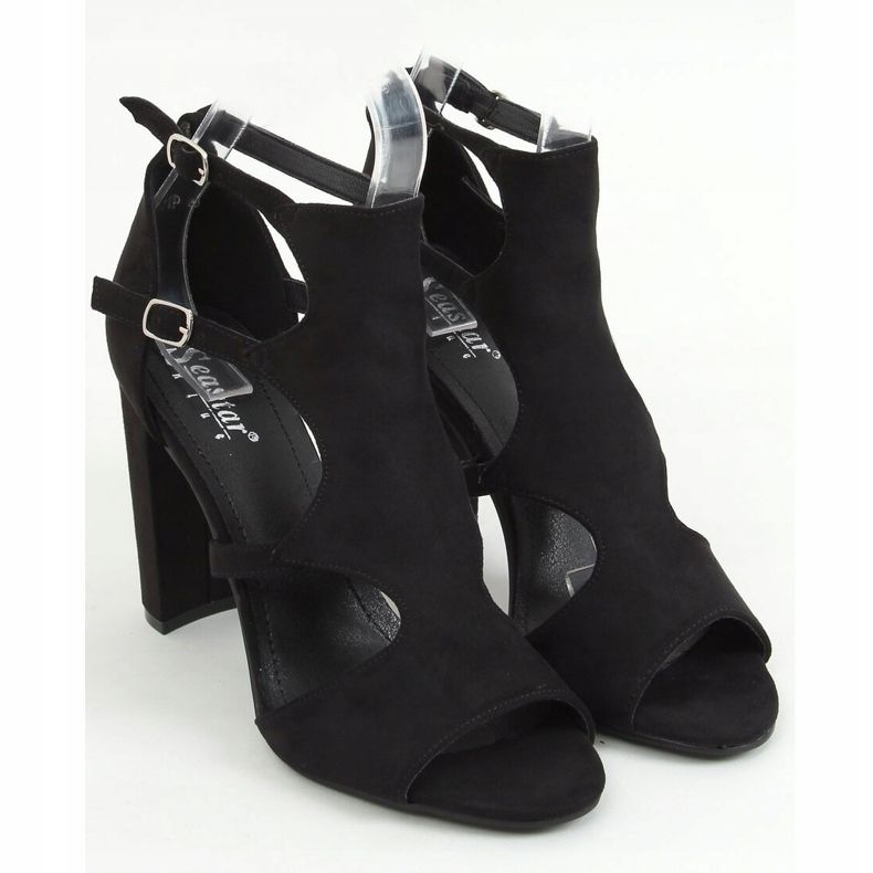 Fekete magas sarkú szandál NS111P Fekete 1