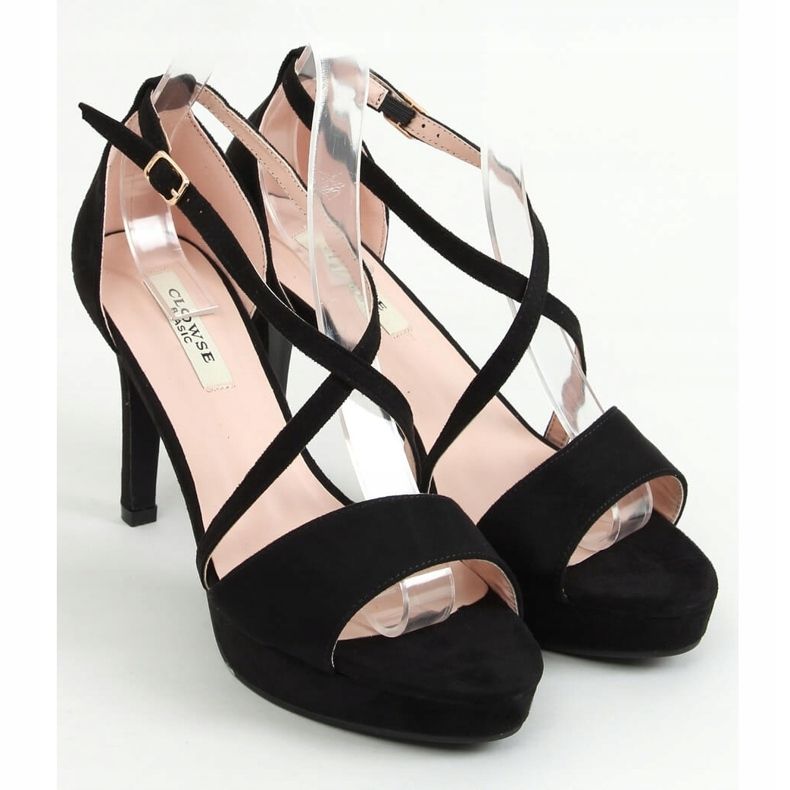 Fekete 9R31 fekete platform szandál 1