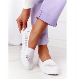 Áttört Slip-On fehér Chillout cipők 2